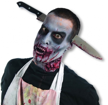 Blutiges Zombie Küchenmesser Kopfschmuck