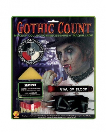 Gothic Vampir Make Up Set mit Vampirzähnen