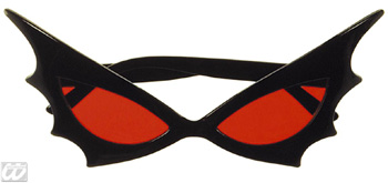 Bat Woman Sonnenbrille rotes Glass