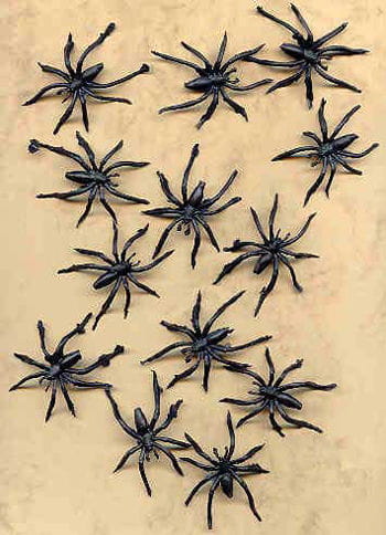 Schwarze Kunststoff Spinnen (144 St)
