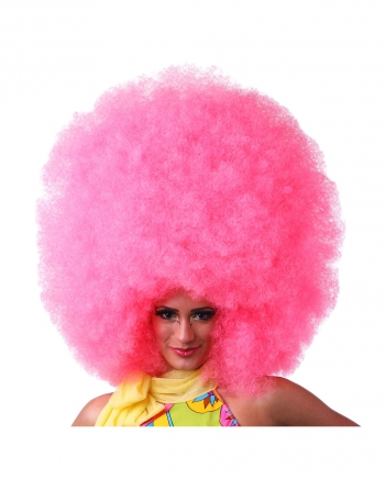 Hot Pink Afro Perücke XXL
