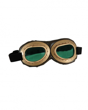 Gold-braune Aviator Brille - Grüne Gläser