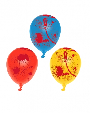 Bunte Luftballons mit Blutspritzern 6 Stück