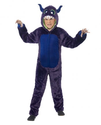 Monster Kostüm-Overall für Kinder Lila