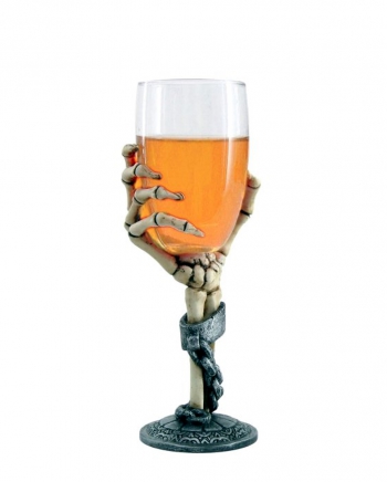 Weinglas Skeletthand