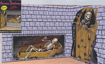 Skelett im Sarg Wandfolie