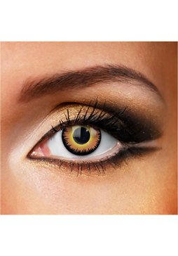 Orangefarbene Werwolf Kontaktlinsen - Set