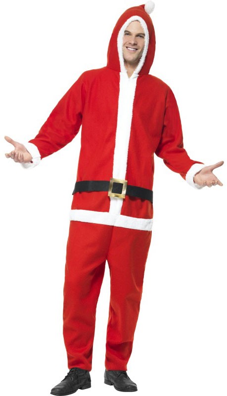 Weihnachtsmann Kostüm mit Kapuze-L