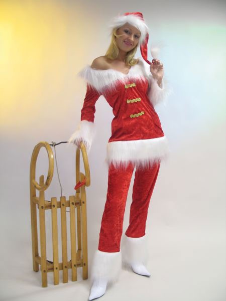 Zuckersüße Weihnachtsfrau Kostüm