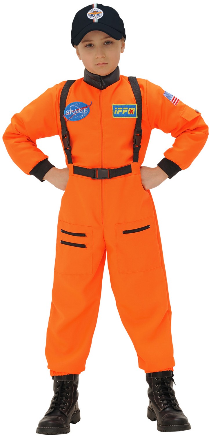 Astronaut Kinderkostüm orange-Kinder 128