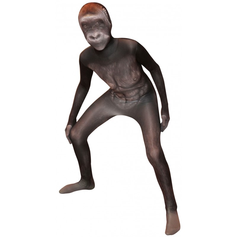 Gorilla Morphsuit Affe Kinderkostüm-L