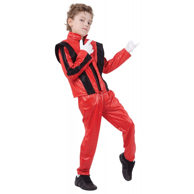 Superstar Anzug Kinderkostüm rot-S