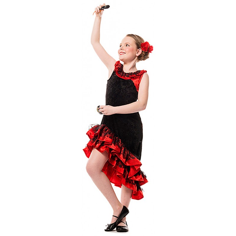 Mia Flamenco Tänzerin Kinderkostüm-Kinder 140